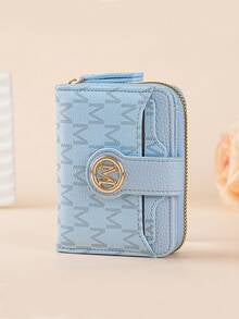 Shein Lychee Texture Letter Wallet Multi-Card Slots Short Style Small Women Purse -.