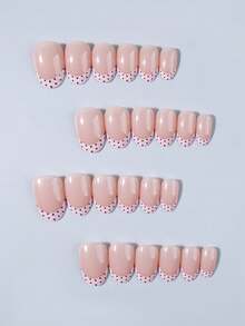 Shein Short Oval Polka Dot Press-On Nails >