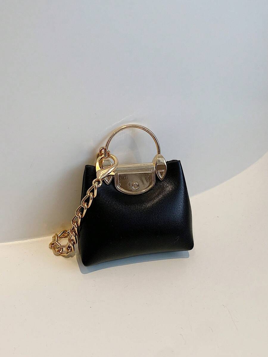 Shein PU Leather Mini Handbag Keychain >