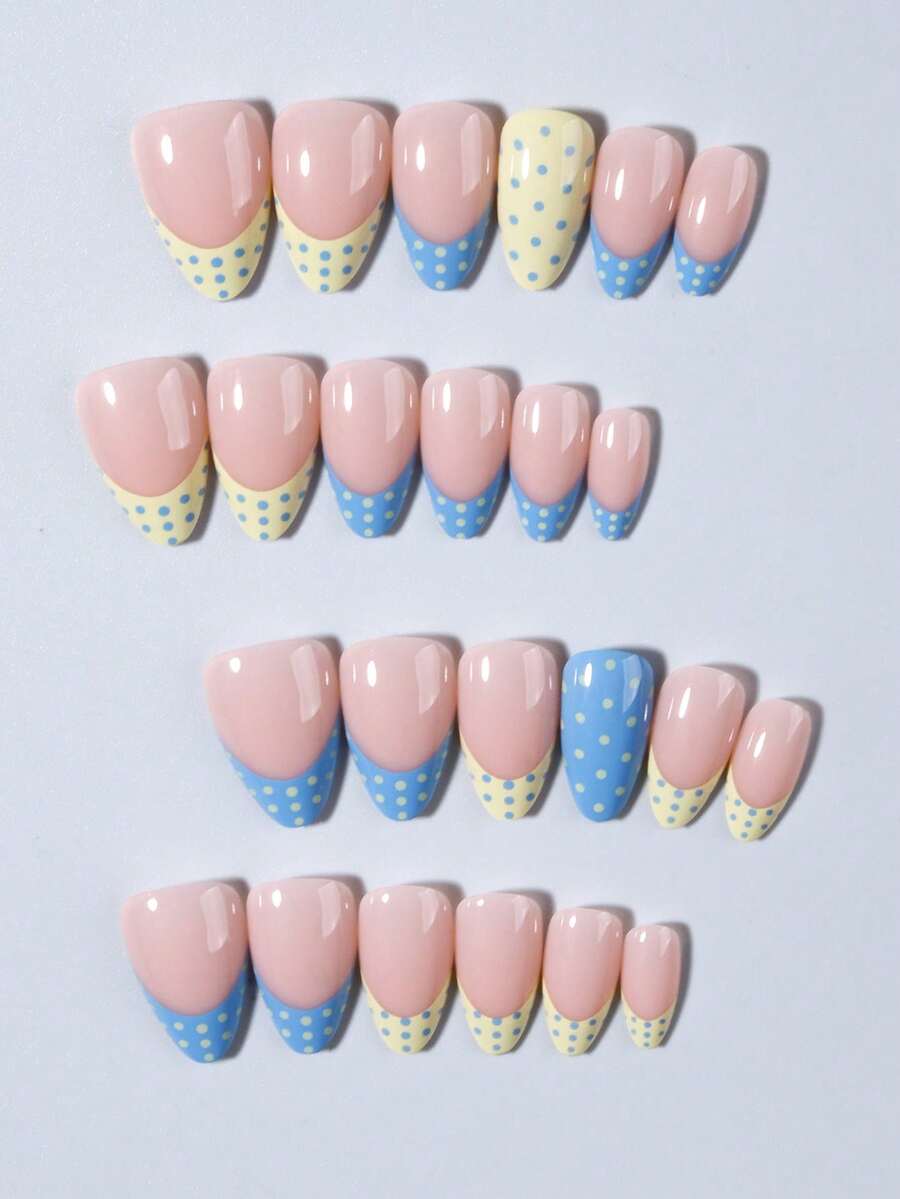 Shein Polka Dot French Tip Press-On Nails>