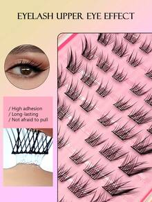 Shein Asiteo 60pcs C-Curl Self-Adhesive Cluster Fake Eyelashes, Code: 10-floral box -.