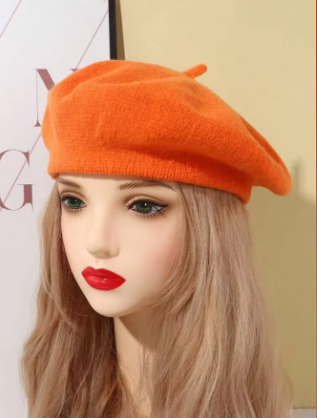 Shein Women's Fall Winter Knit Warm French Beret Hat -.