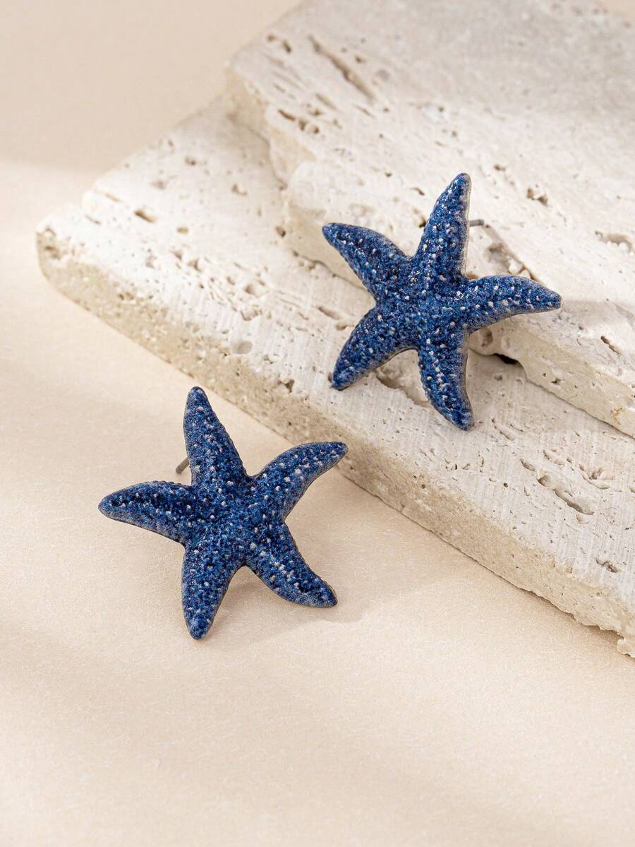 Shein 1 Pair Minimalist Starfish Design Earrings>