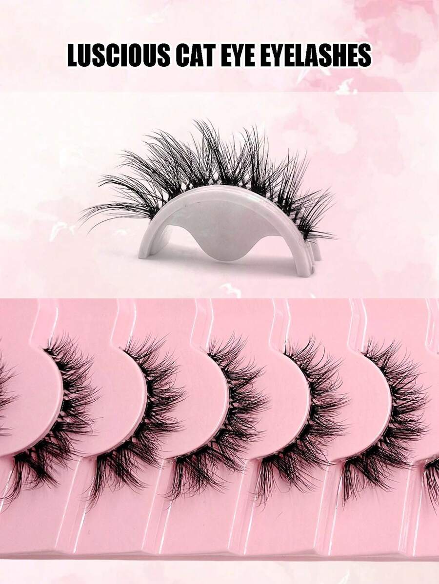 Shein Asiteo 7 Pairs Fluffy Cat Eye False Eyelashes, Code: 7P-E23-Q -.