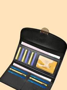 Shein Vintage Embossed Monogram Long Wallet with Golden Swan Metal Accent -.