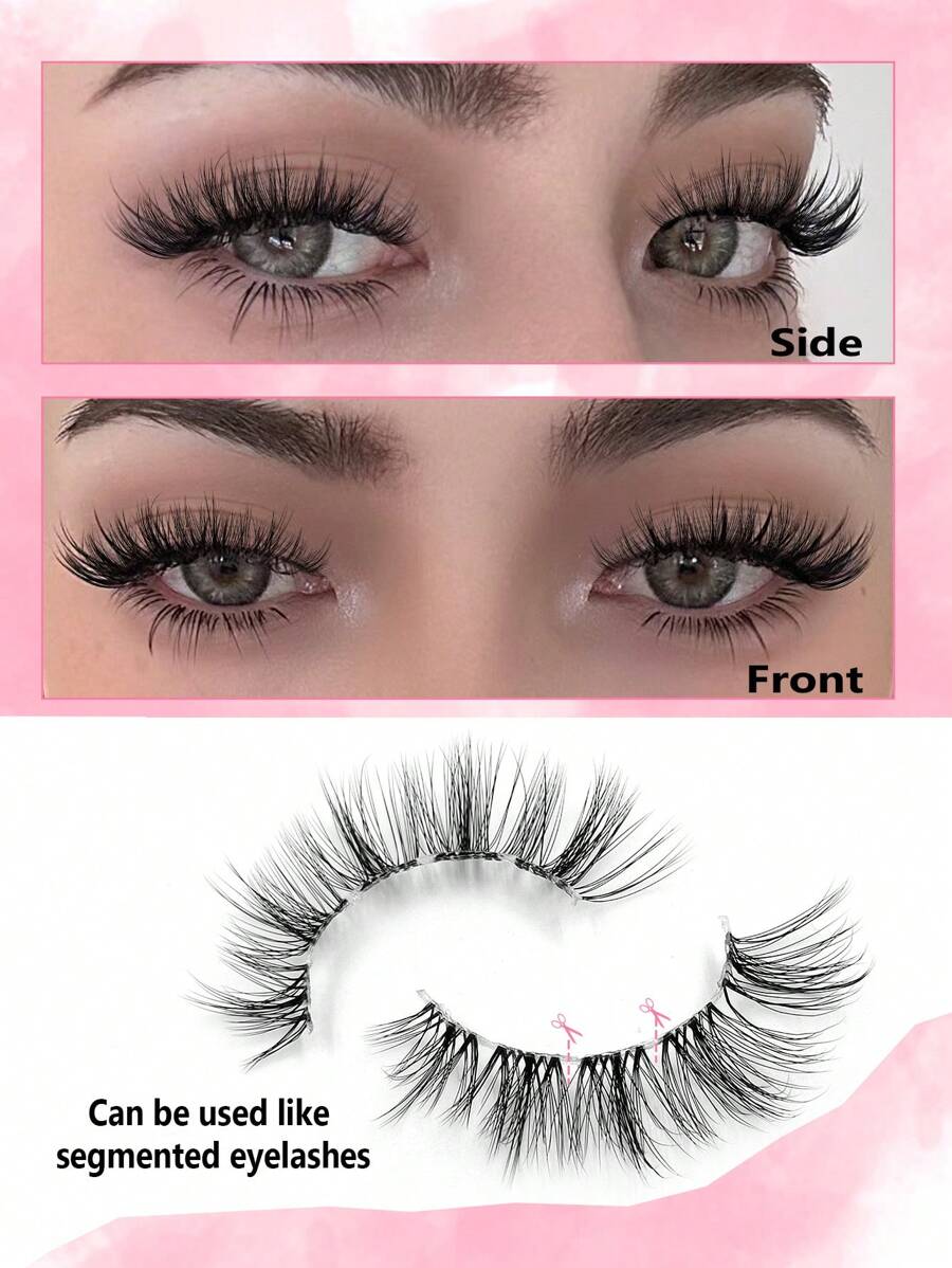 Shein 7 Pairs Asiteo Fluffy & Lightweight Cat Eye False Eyelashes, Code: E15-Q -.