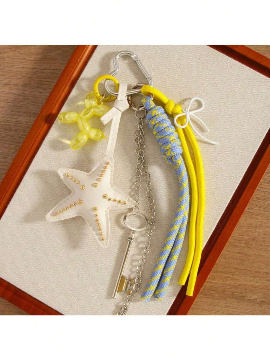 Shein Y2K Style Star Balloon Dog Pendant Keychain >