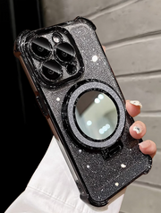 Luxury Electroplated Phone Case With Ring Magnetic Stand Holder>