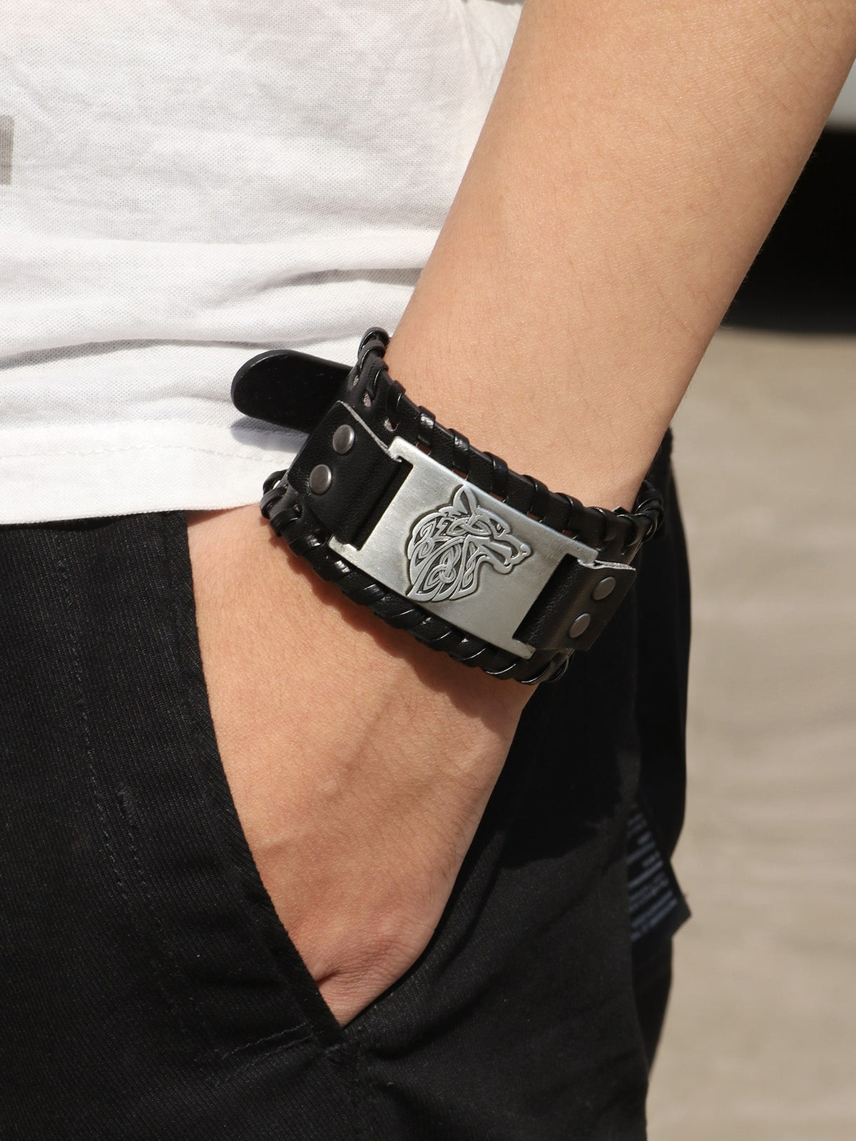 Men's PU Leather Bracelet for Jewelry Gift