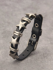 Men's Casual Black Zinc Alloy Star Decor Bracelet