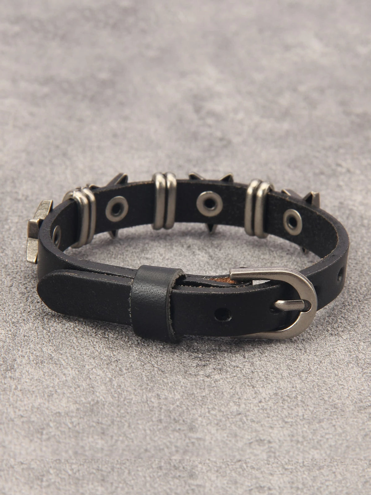 Men's Casual Black Zinc Alloy Star Decor Bracelet