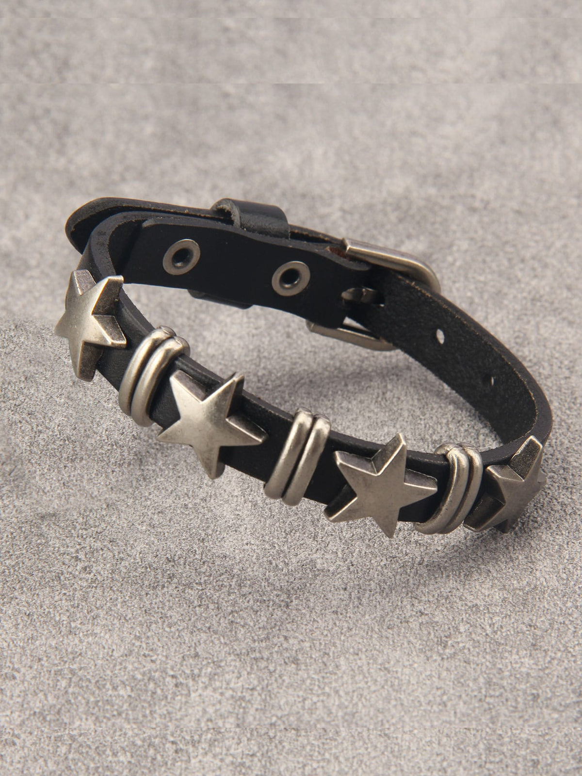 Men's Casual Black Zinc Alloy Star Decor Bracelet