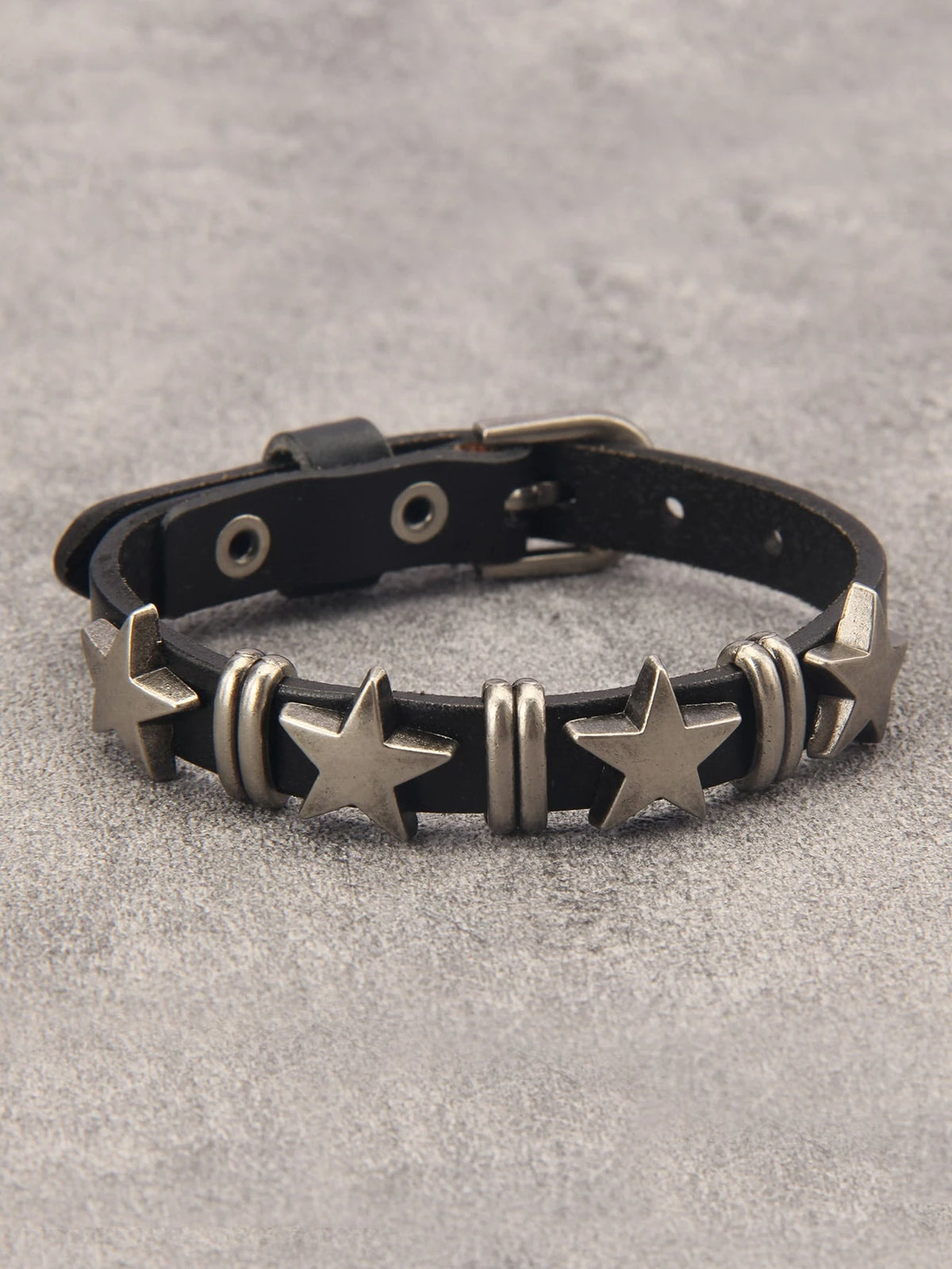 Men's Casual Black Zinc Alloy Star Decor Bracelet