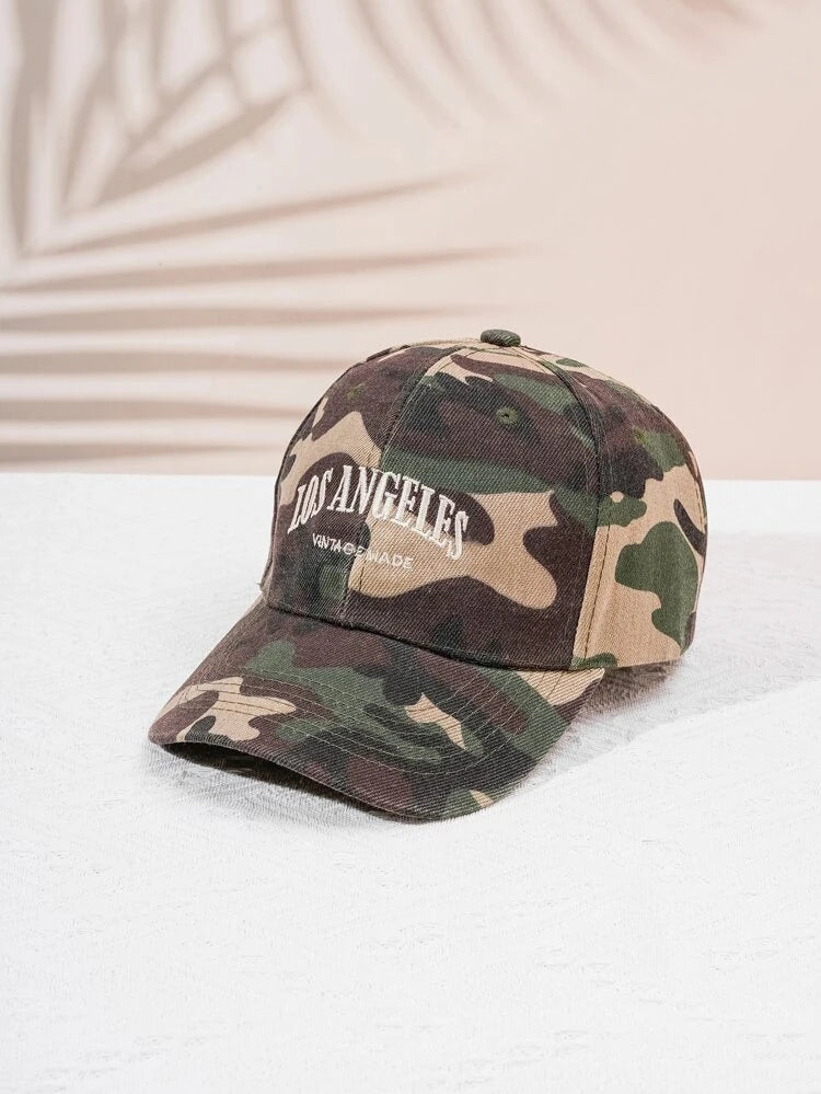 Shein Men's Acrylic Camouflage Cap, Baseball Cap For Outdoor