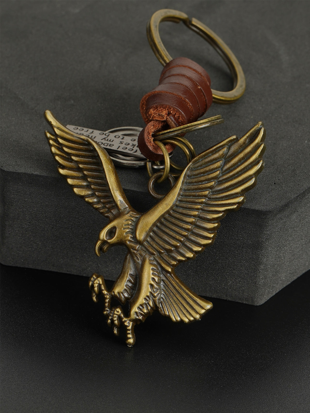 Men's Women's Geometric Eagle Charm Keychain