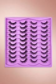 Shein Full False Lashes 20pairs Faux Mink Lashes Tail Elongated Cross False Eyelashes N44-5 +