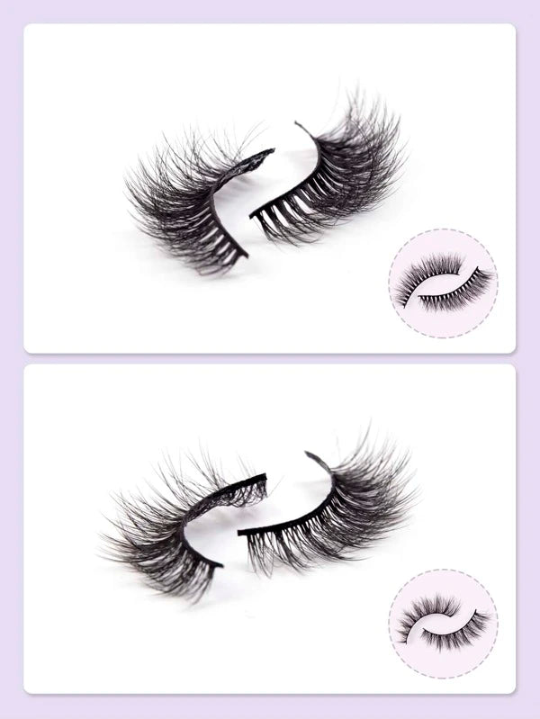 Shein Full False Lashes 20pairs Faux Mink Lashes Tail Elongated Cross False Eyelashes N44-5 +