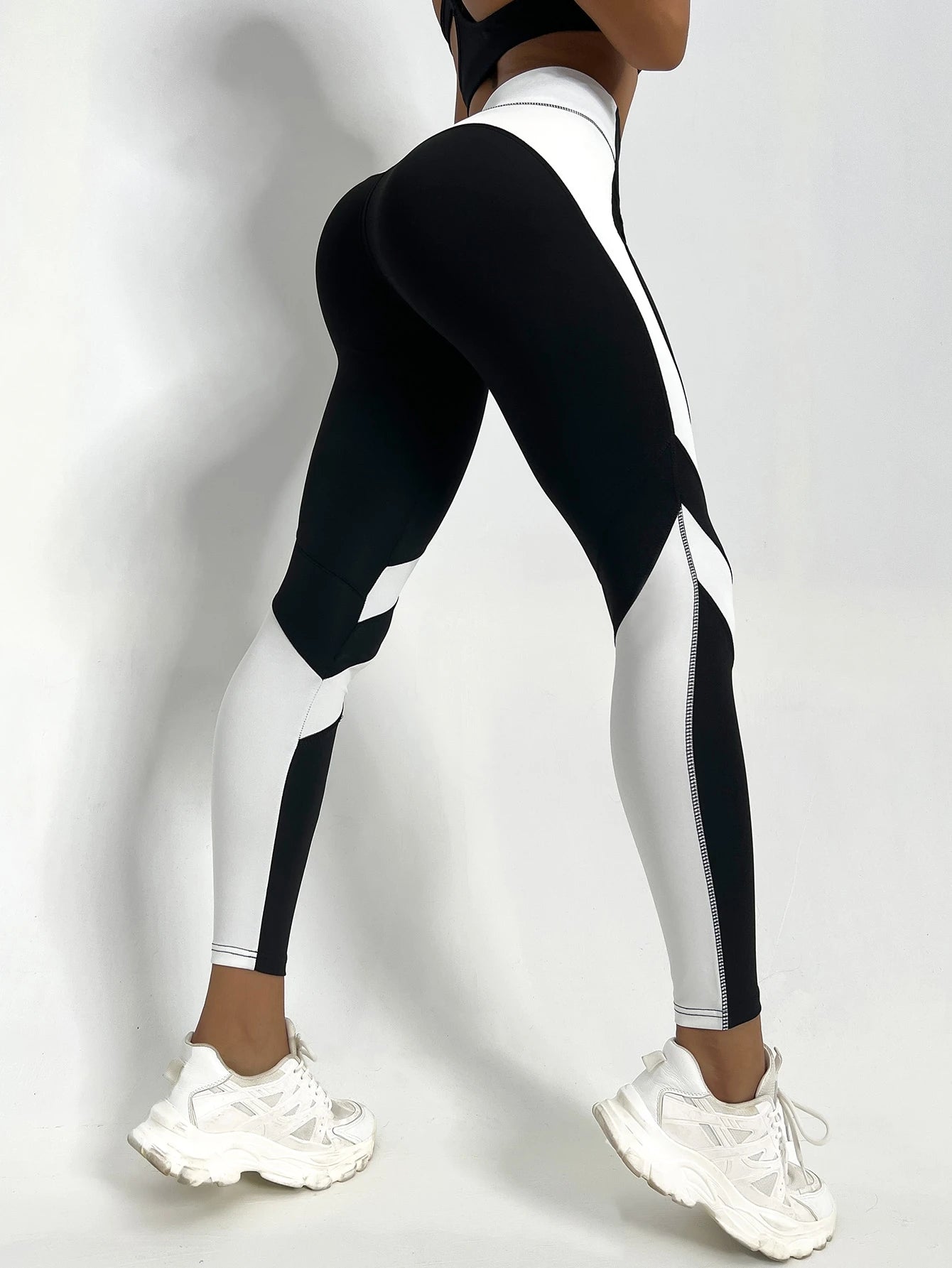 Women's Two Tone Tummy Control Yoga Leggings