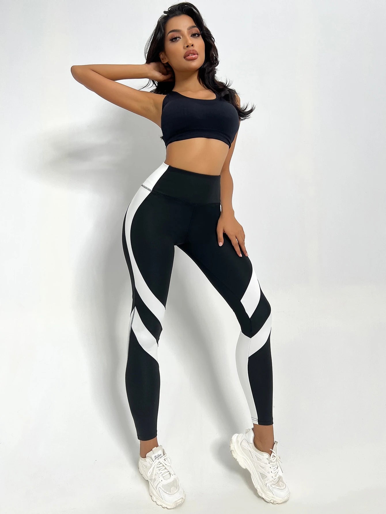 Women's Two Tone Tummy Control Yoga Leggings