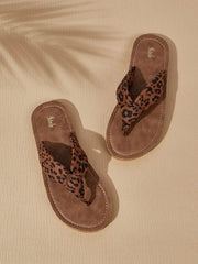 Shein VCAY Leopard Pattern Flip Flops, Size: 39