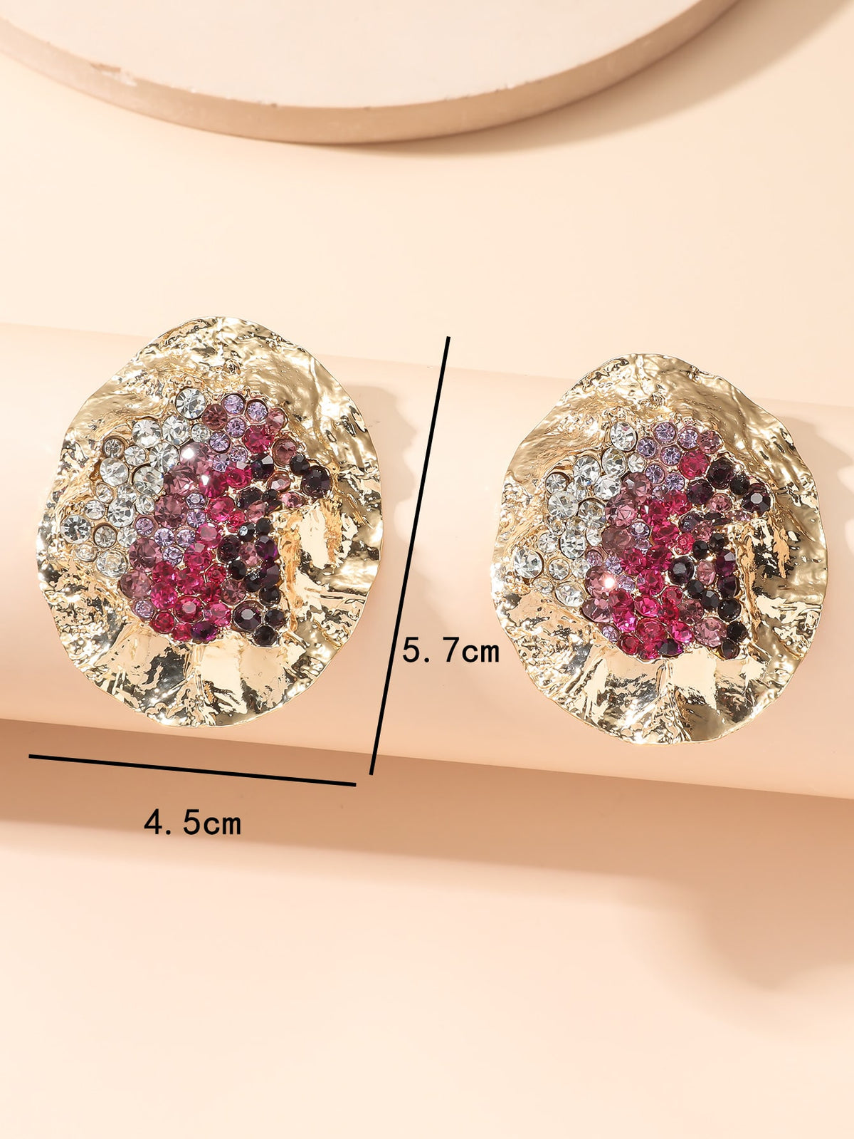 Women's Textured Rhinestone Stud Earrings