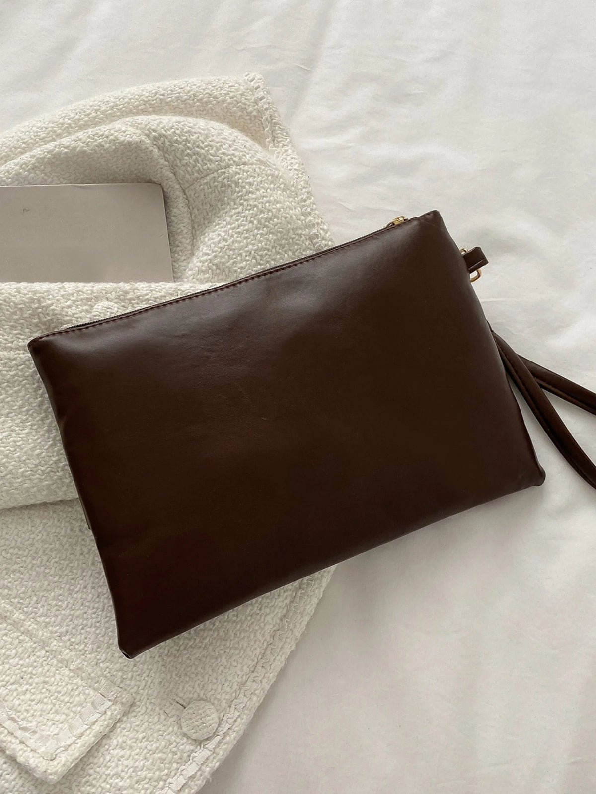 Women's Solid Studded Square Wristlet Bag