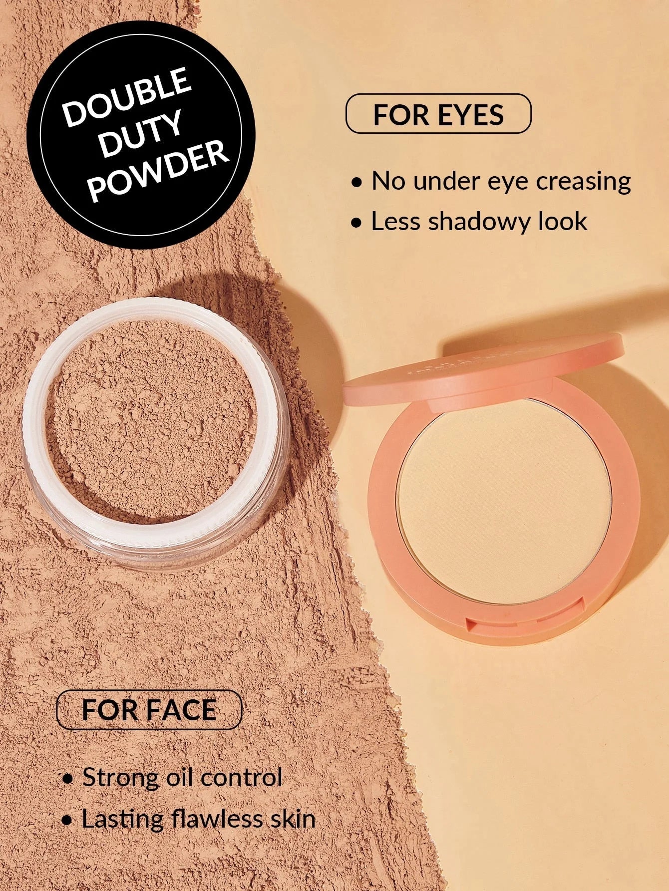 Sheglam Insta- Ready Face & Under Eye Setting Powder Duo-Toasted Almond -.