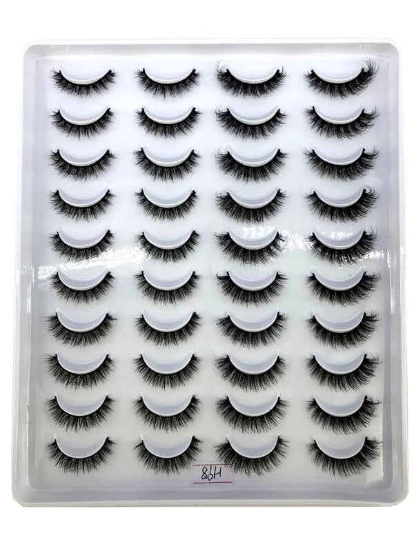 Shein 20pairs Natural Thick False Eyelashes, Model: H98 /