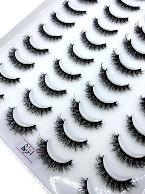 Shein 20pairs Natural Thick False Eyelashes, H98 +