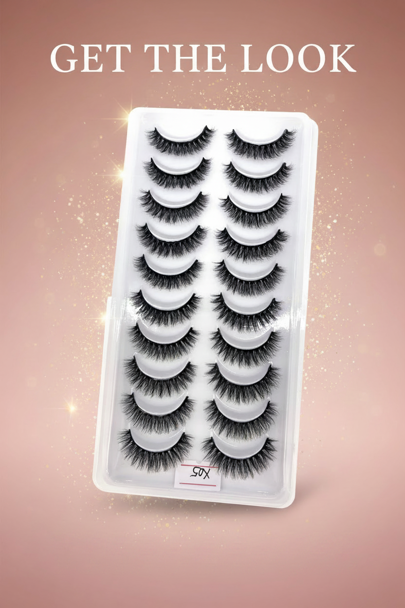 Shein 10 Makeup eyelashes Soft and fluffy false, X05 +