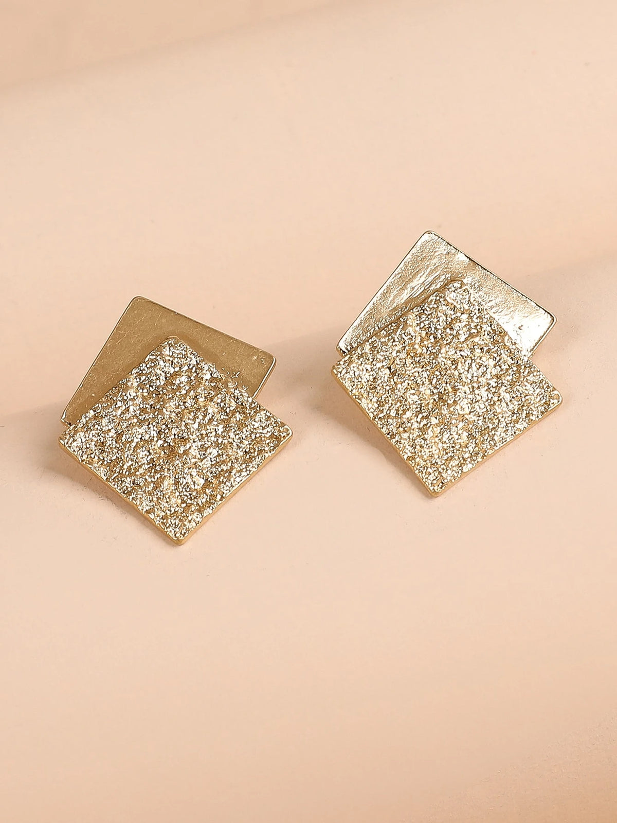 Women's Fashionable Geometric Square Layered Stud Earrings