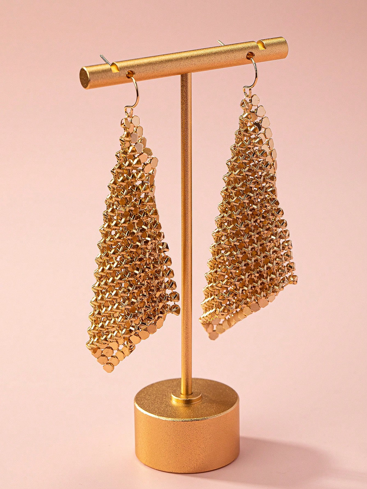 Women's Elegant Sparkly Metal Mesh Chain Dangle Earrings