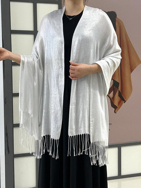 Shein Fringe Trim Shawl */