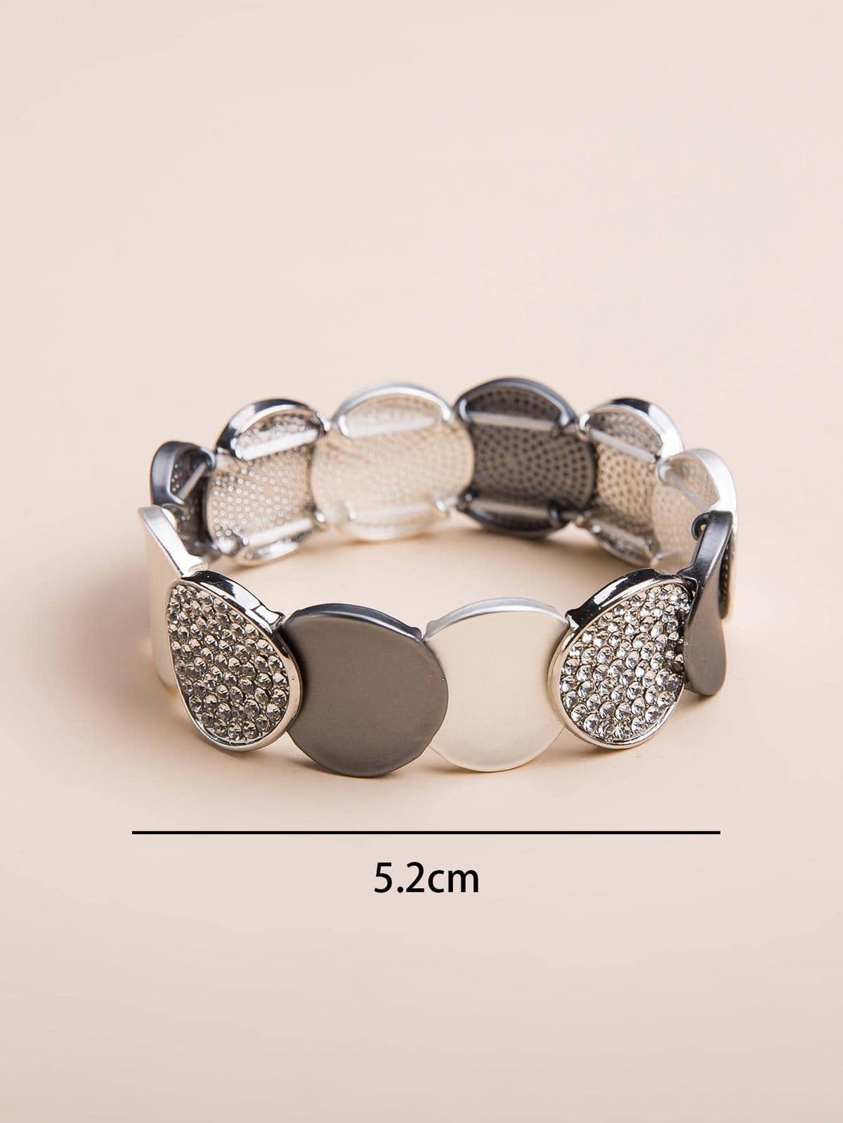 Women's Fashionable Rhinestone Round Decor Bangle