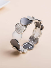 Women's Fashionable Rhinestone Round Decor Bangle