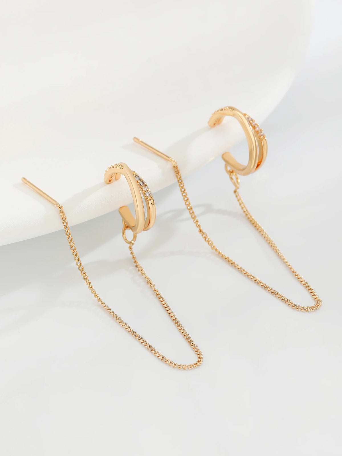 Women's Minimalist Extra Long Metal Dangle Earring Set