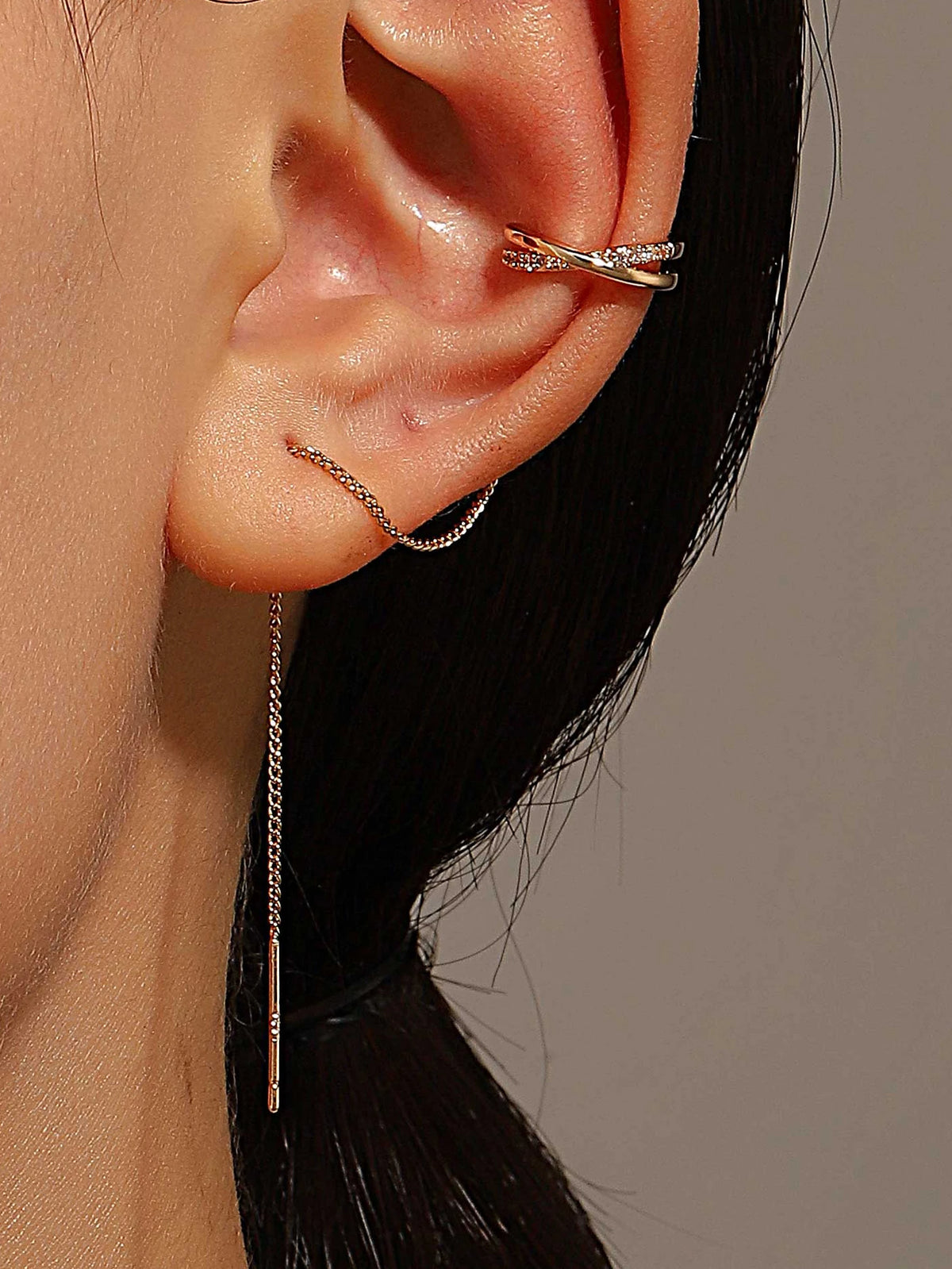 Women's Minimalist Extra Long Metal Dangle Earring Set
