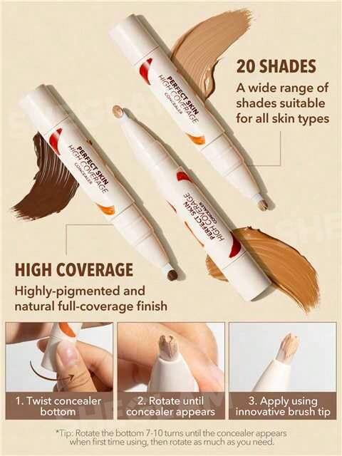 Sheglam Perfect Skin High Coverage Concealer-Nude>
