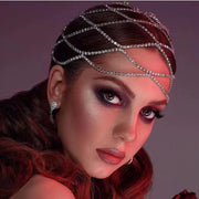 Women's Luxury Crystal Rhinestone Mesh Headpiece Wedding Head Chain