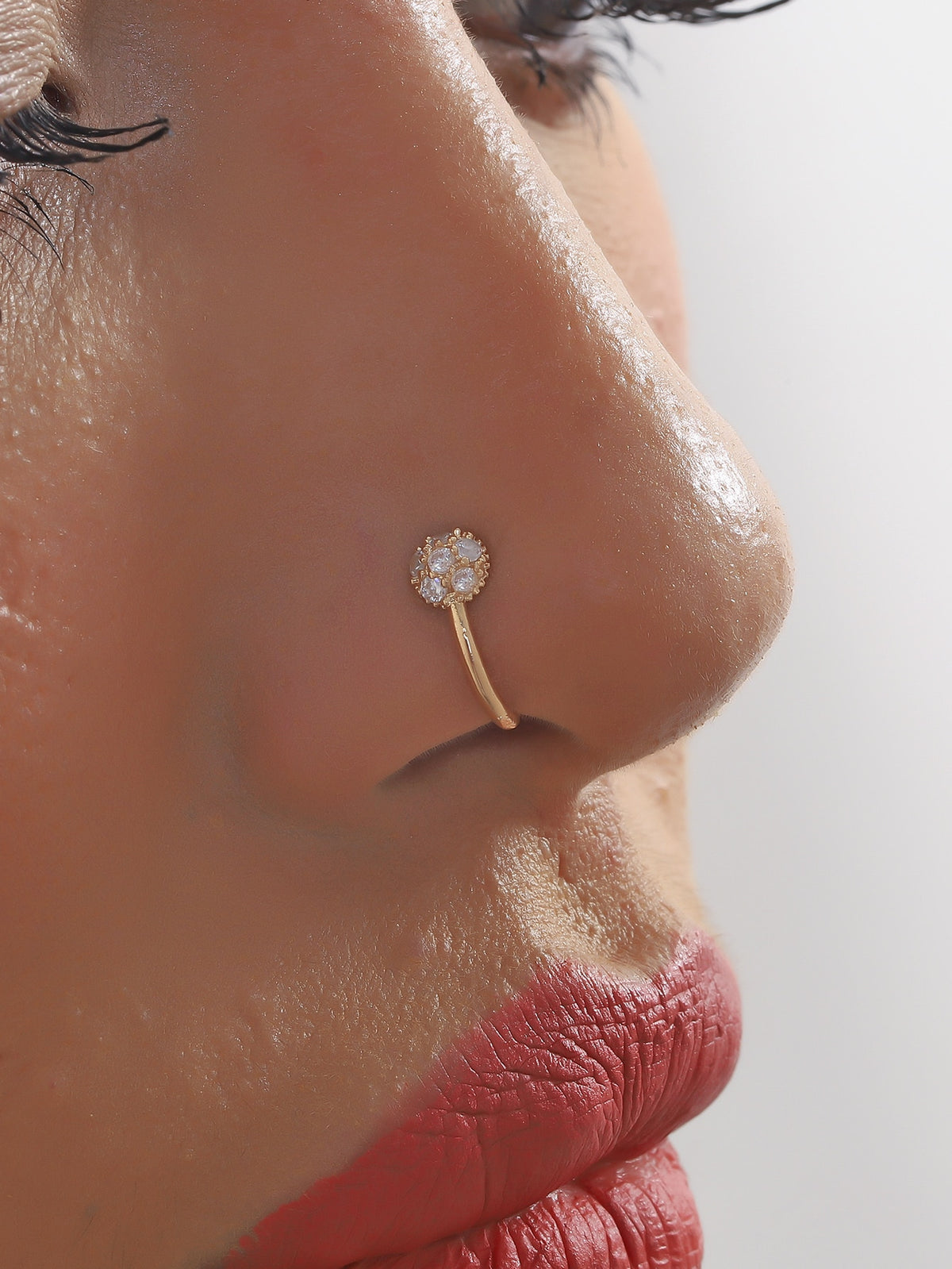 Women's Elegant Rhinestone Butterfly Nose Clip