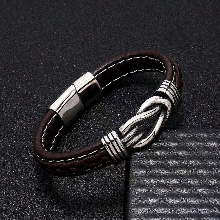 Men's Punk Two-Tone PU Leather Bracelet