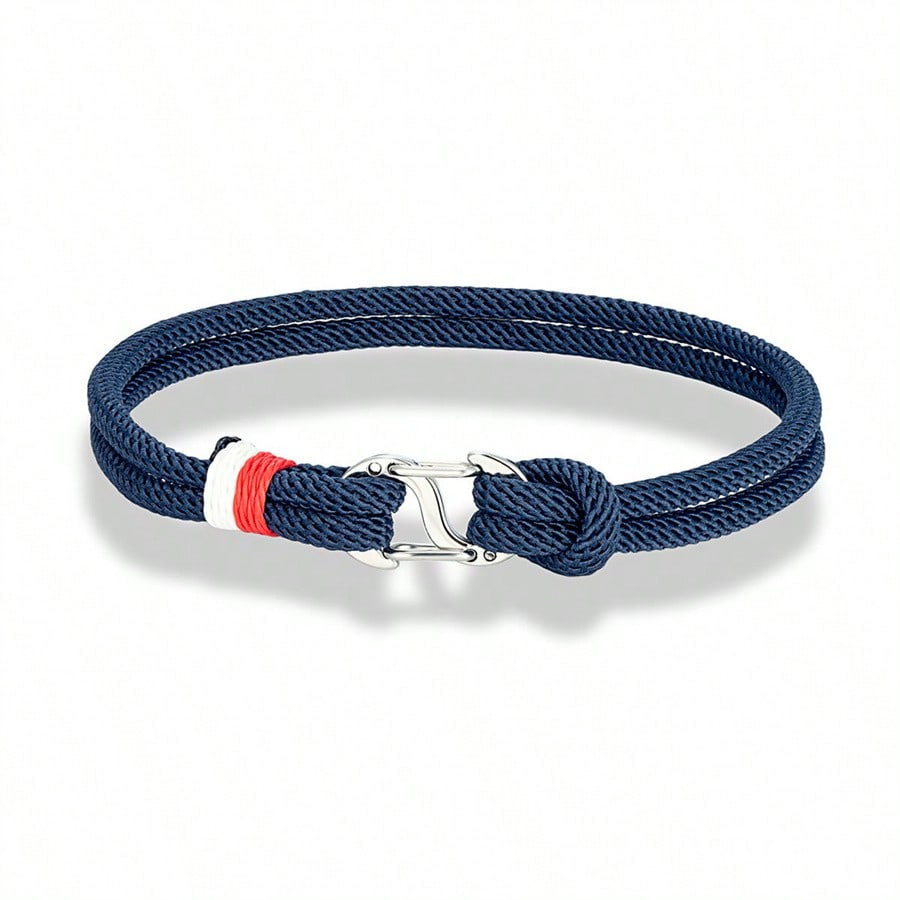 Men's Navy Blue Stainless Steel Bracelet