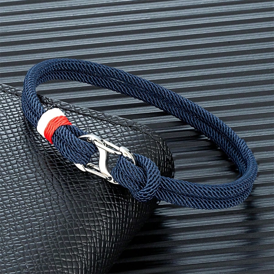 Men's Navy Blue Stainless Steel Bracelet