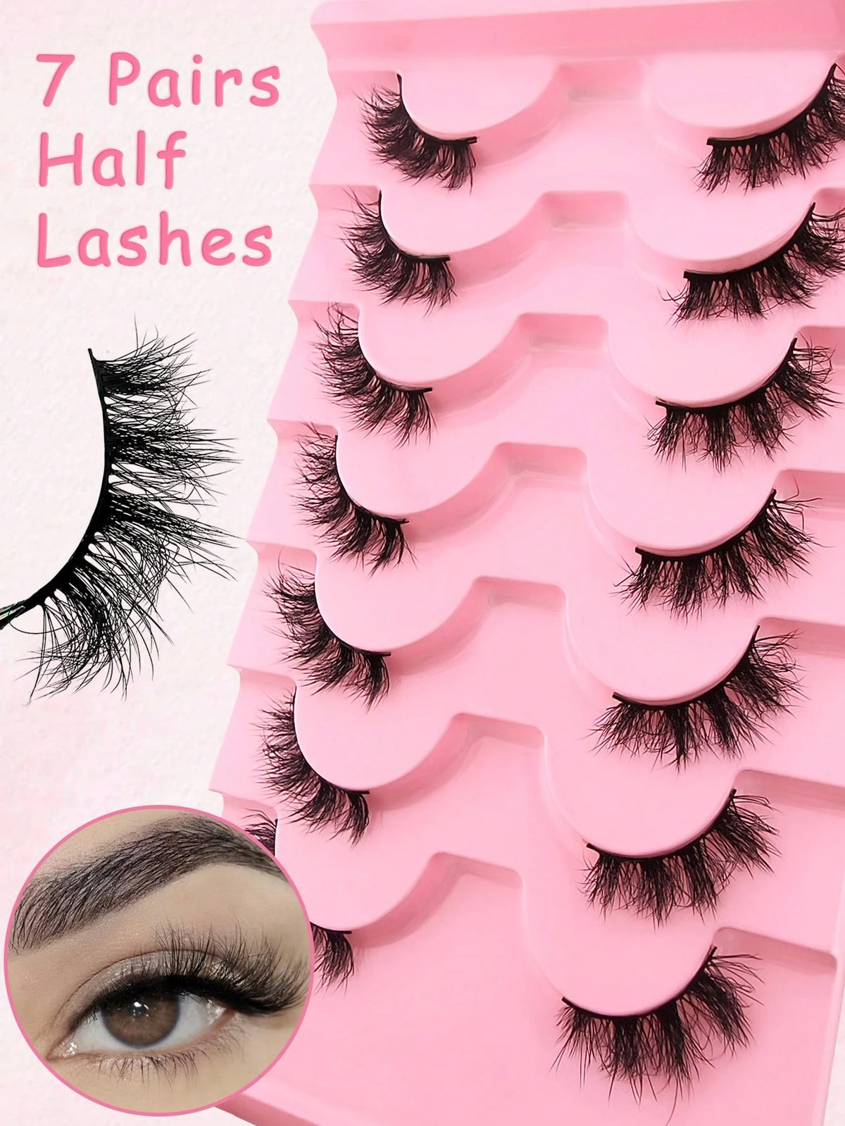Women's 10mm Cat Eye Faux Mink False Eyelash Set