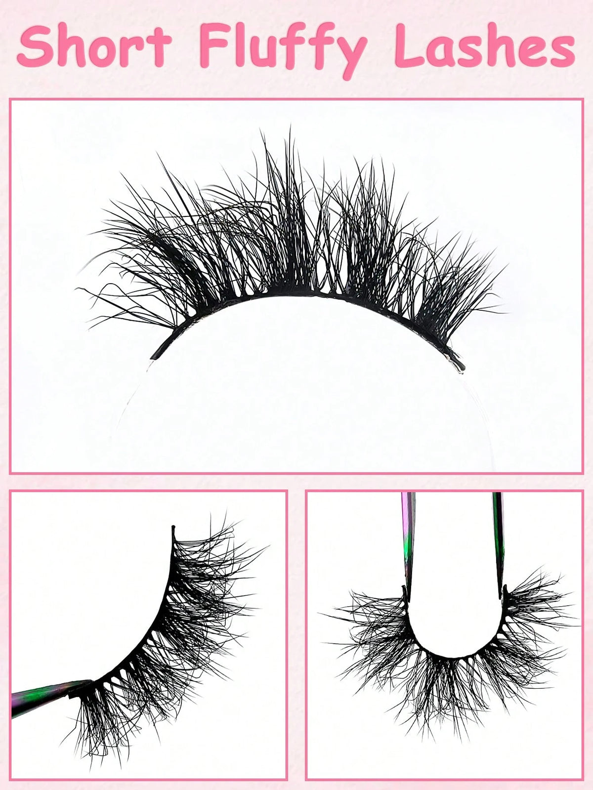 Women's 10mm Cat Eye Faux Mink False Eyelash Set