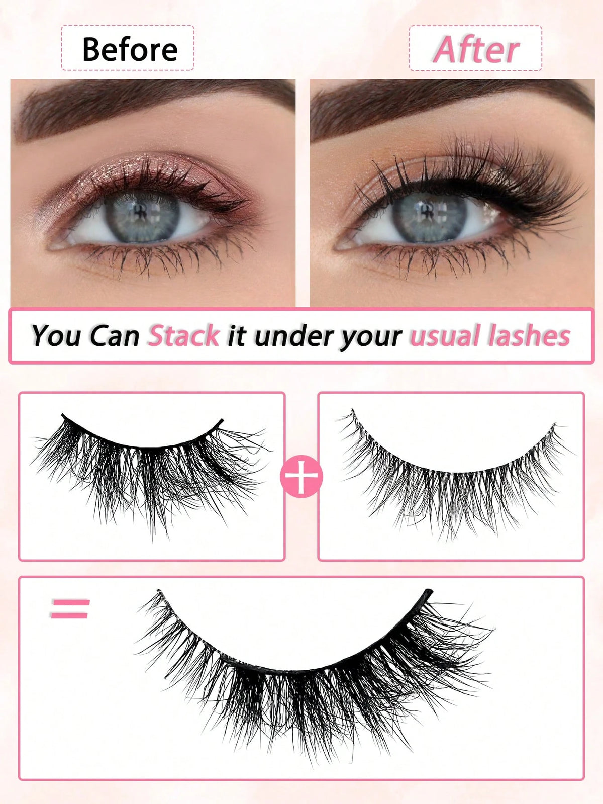 Women's 10mm Cat Eye Faux Mink False Eyelash Set