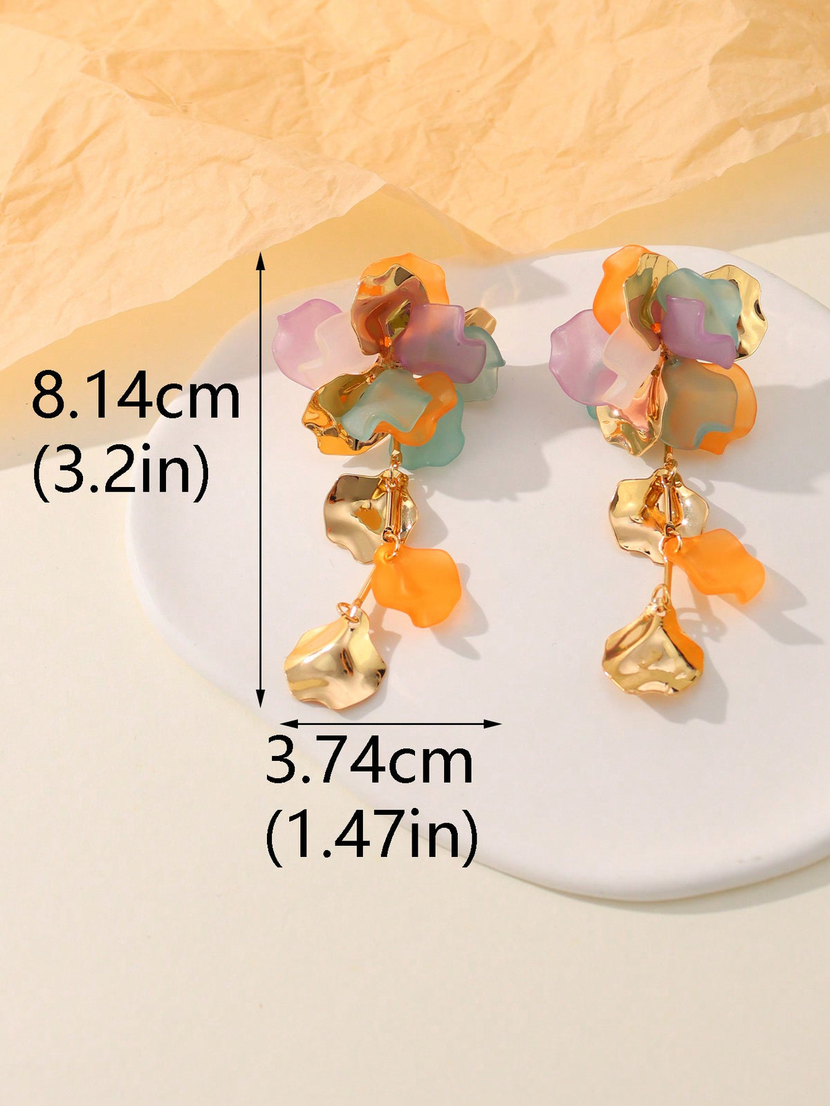 Women's Bohemian Colorful Metal Flower Stud Earring Set