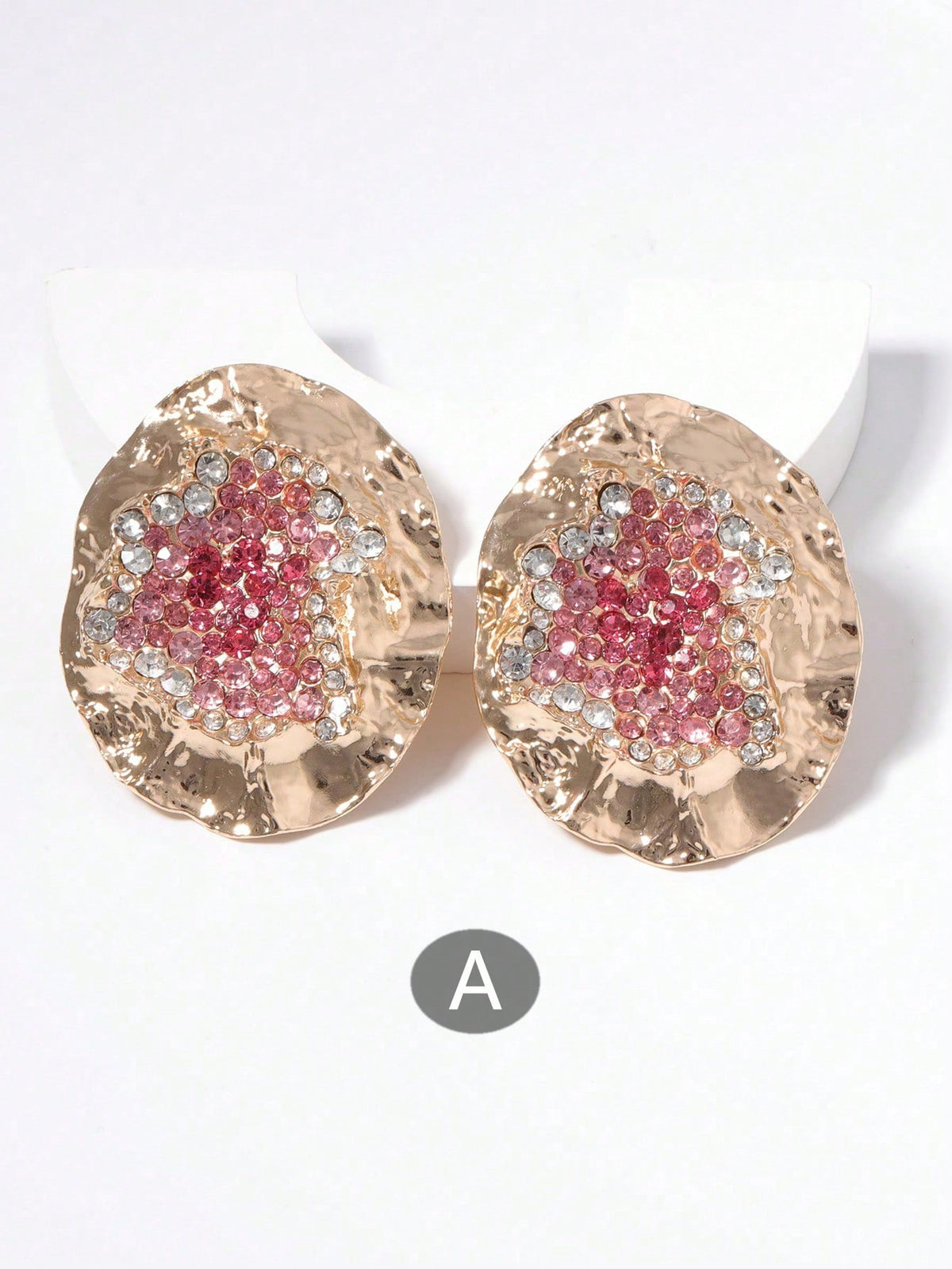 Women's Textured Rhinestone Stud Earrings
