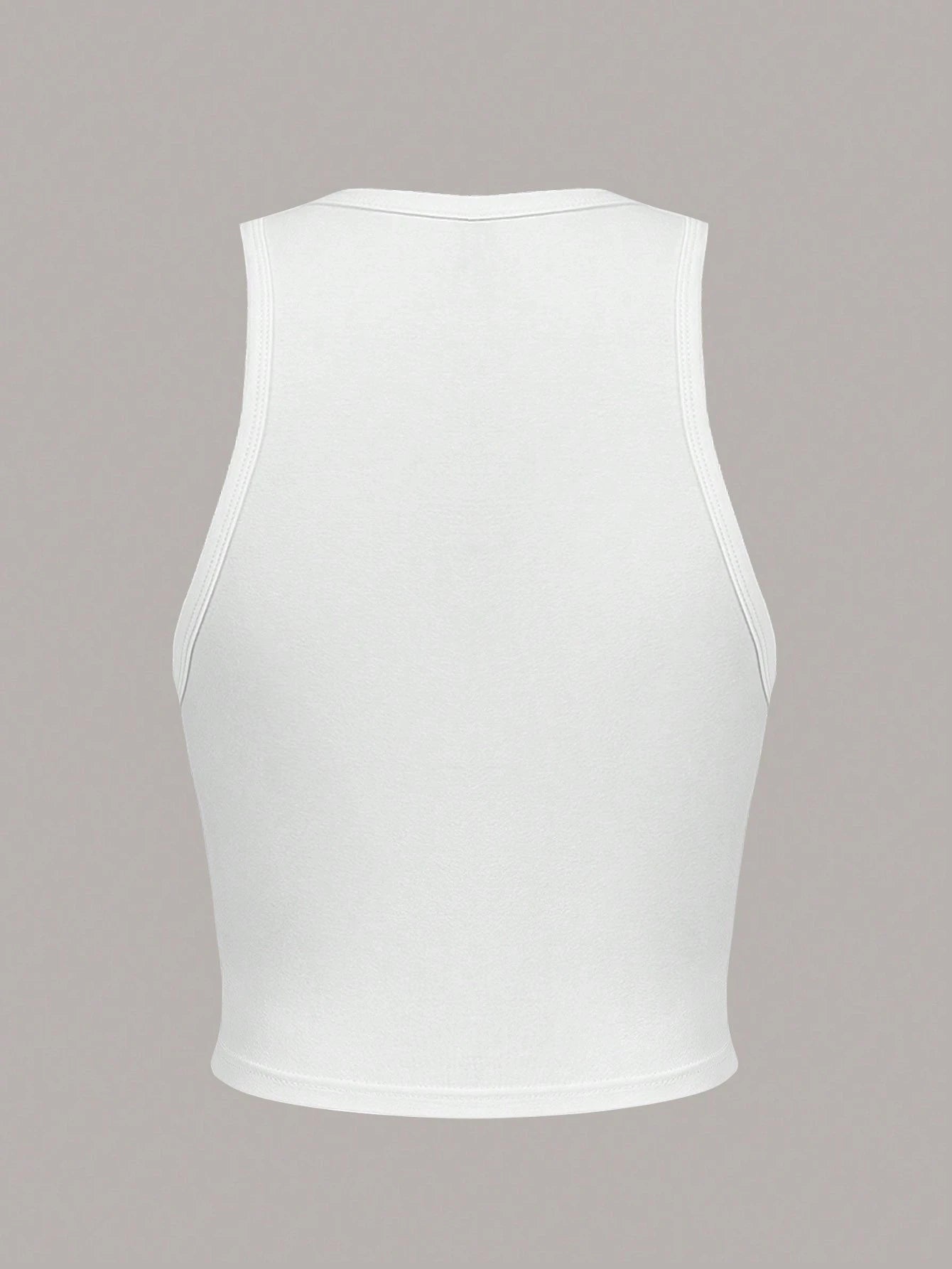 SHEIN EZwear Tropical Print Women's Camisole Round Neck White