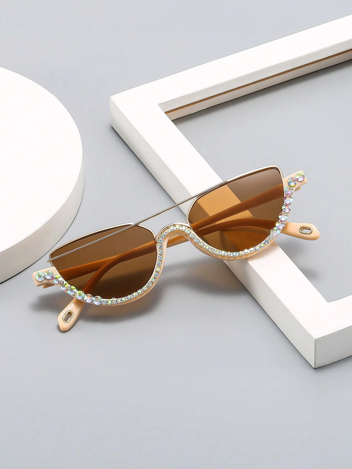 Women's Fashion Cat Eye Rhinestone Glasses